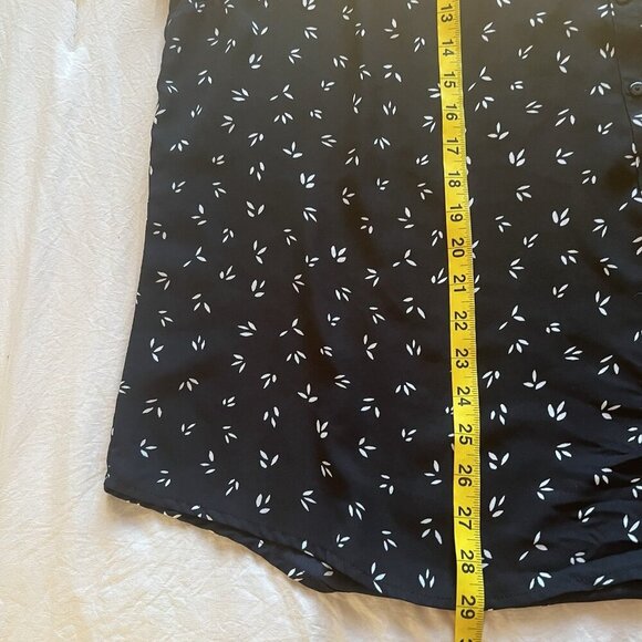 41 Hawthorn 3X Black White Print Button Short Sleeve Blouse - Picture 8 of 8